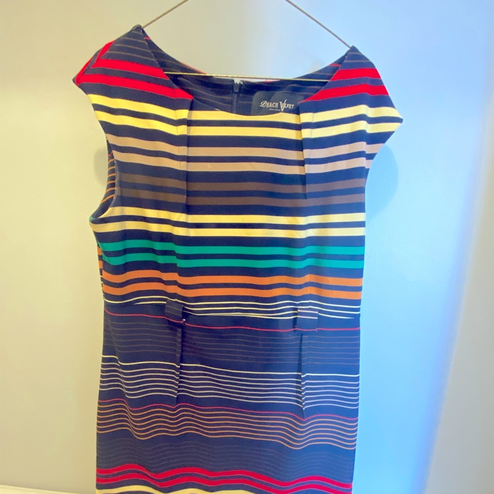 Multi color Peach Velvet New York Dress